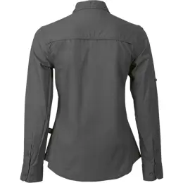Ladies Heritage Stretch Long Sleeve Shirt Charcoal Back